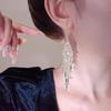 Temperament Long Full Diamond Fringed Earrings Women'S Fashion Exaggerated High-End Super Flash Earrings