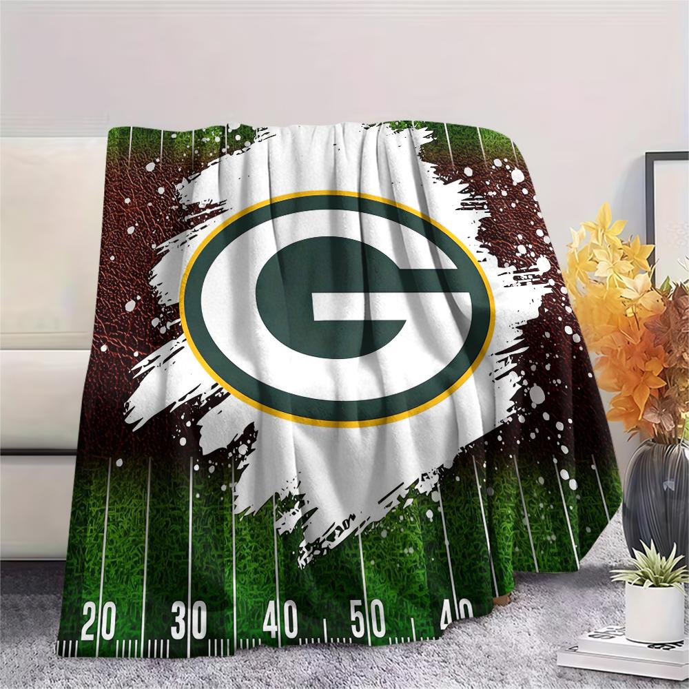 1Pc Green Bay Packers Print Flannel Blanket, High quality Comfortable for All Seasons, Home Decor, Warmth and Comfort, Perfect for Gifts