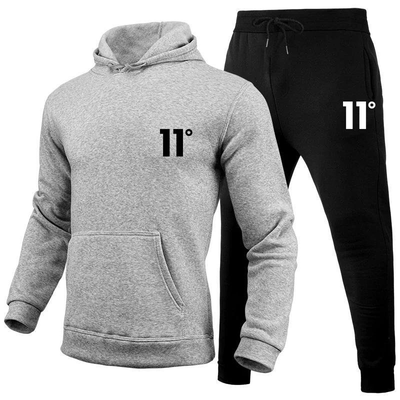 Simple Fashion Outdoors Men's Tracksuit Sports Daily Jogging Hot Sale Men Hooded Single Piece Sportswear and Sweatpant Man Suit