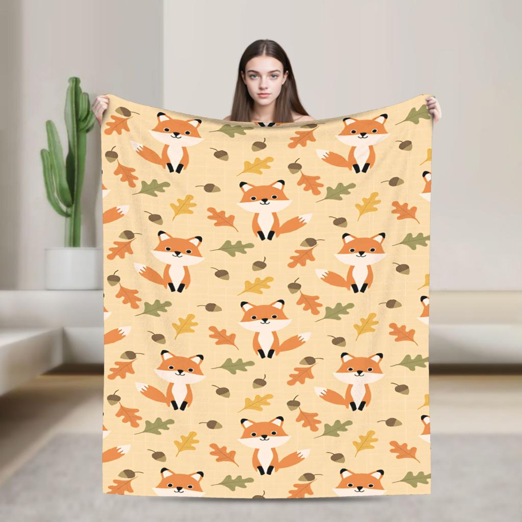 Süße Fuchs Flanelldecke Kinder Erwachsene Warm Weich Bettwäsche Decken Winter Wohnzimmer Tagesdecke Sofa Bettbezug