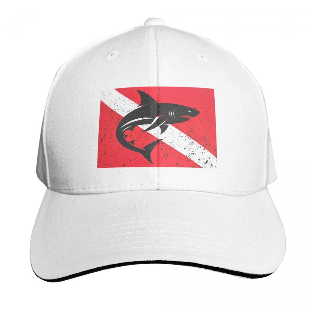 Scuba Diving Dive Flag And Shark Cap Fashion Casual Baseball Caps Adjustable Hat Hip Hop Summer Unisex Baseball Hats