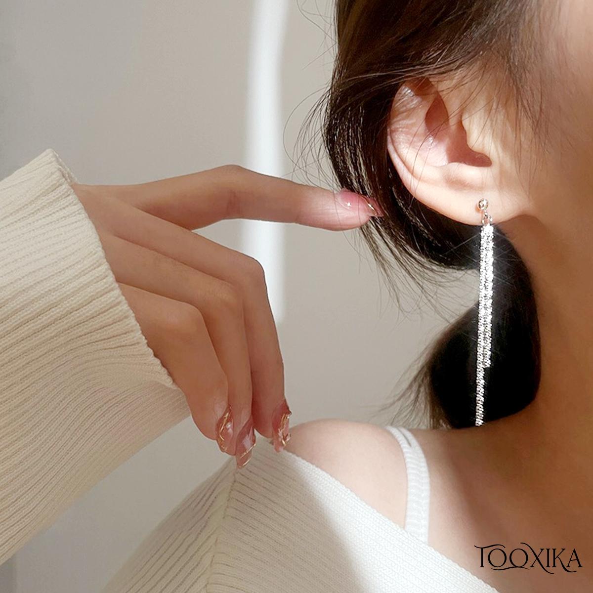 

Tooxika Sparkling Starry Sky Tassel Earrings Long Earrings Temperamental Goddess