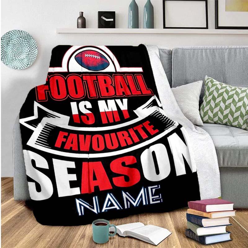 Football Hat Customize Your Name Blanket Used For Chair Office Sofa Bed Camping Soft And Warm Giving Friends And Relatives Birthday Graduation Gift