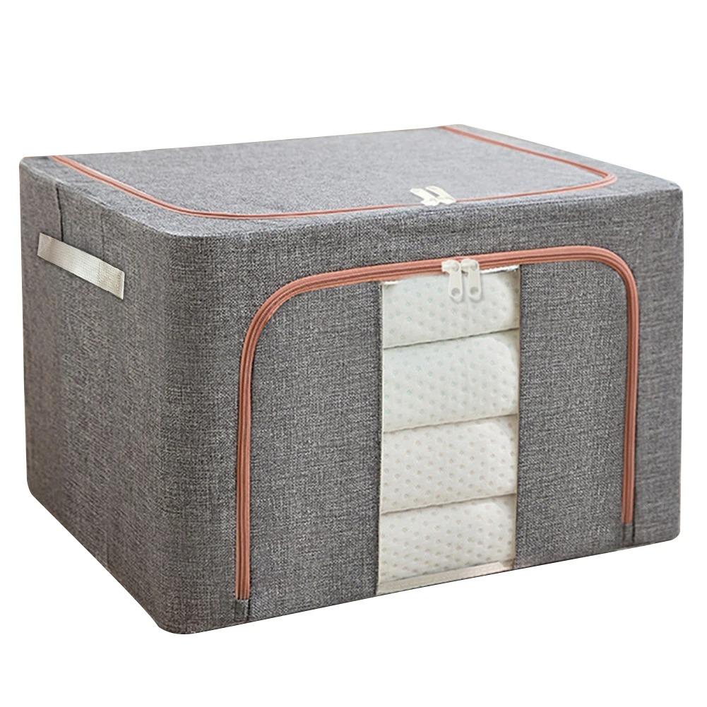 

1PC Foldable Clothes Storage Box Capacity Storage Box Linen Quilt Blanket Closet Clothing Organizer for Duvets Clothes 24L