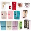 1:12 Dollhouse Miniature Single/Double Door Refrigerator Supermarket Freezer Model Kids Pretend Play Toys Doll House Accessories