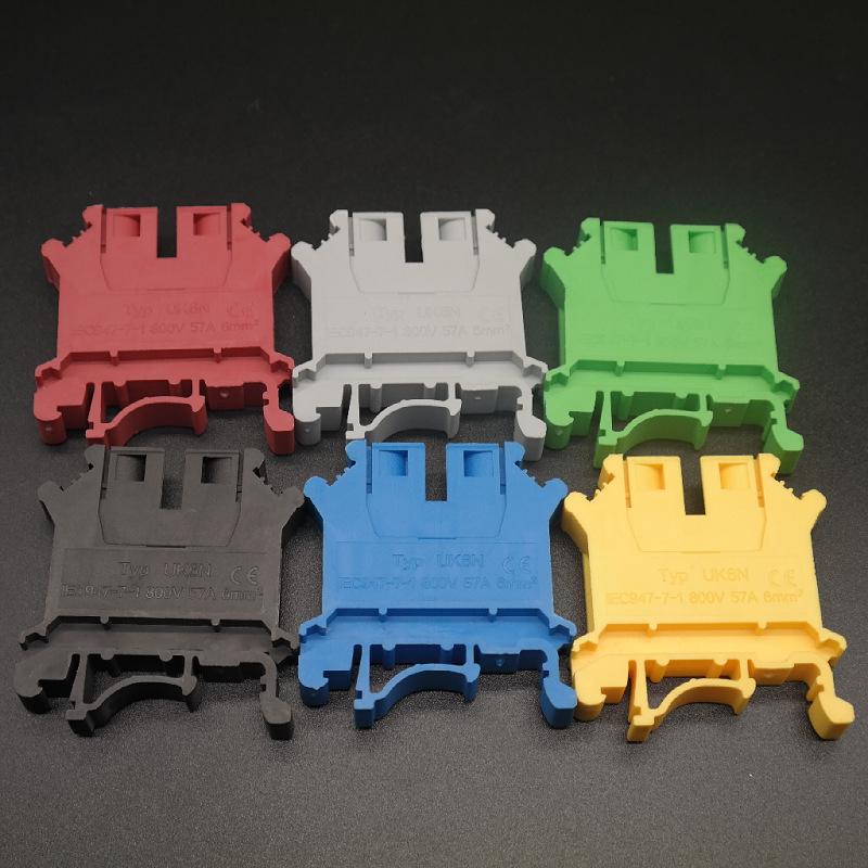 UK6N Gray Flame Retardant DIN Rail Terminal Block with Terminal Post
