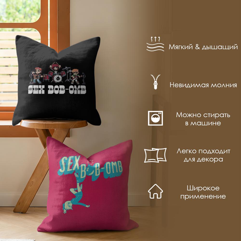Cartoon S-Scott P-Pilgrim Cushion Cover Natural Linen Organic Fabric Double-Sided Printing Sofa Home Decor Gift Pillow Case