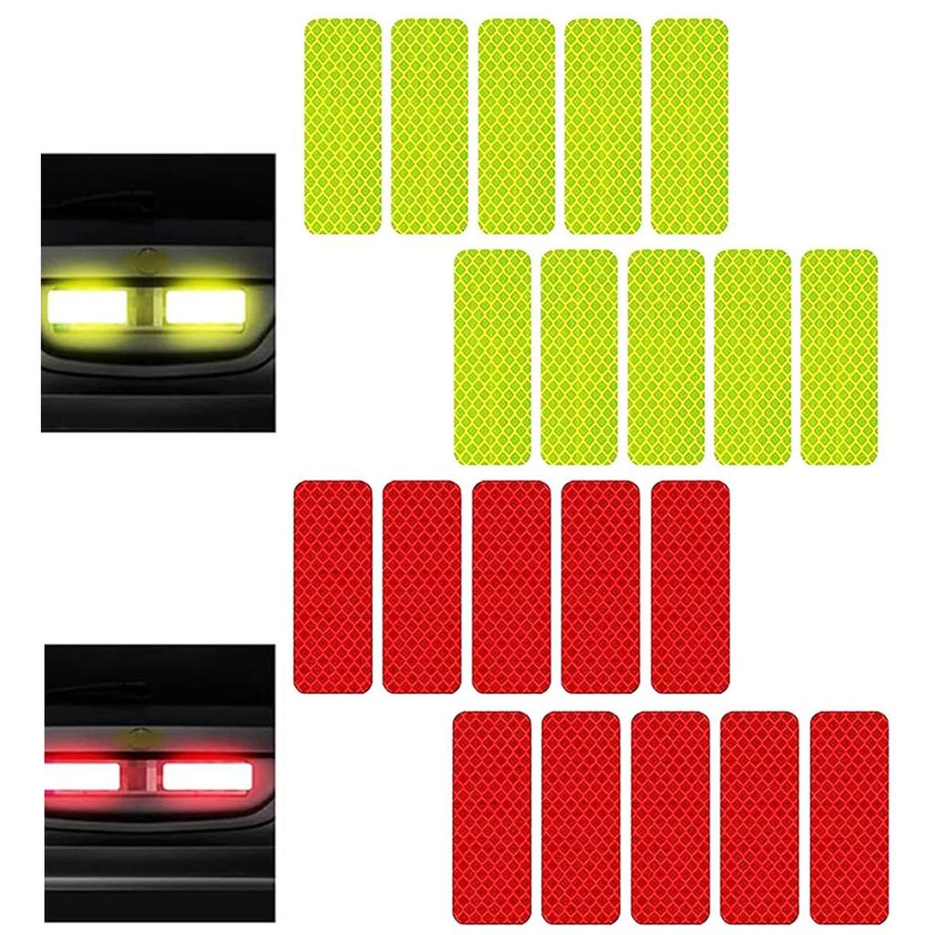 Selinear Reflective Stickers 20 Pcs Reflective Tape Car Safety Warning Seals Fluorescent Accident Prevention