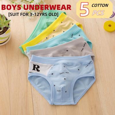 5 buc/lot băieți chiloți cadou lenjerie intimă băieți bumbac organic pantaloni scurți cu desene animate chiloți 2-14 ani