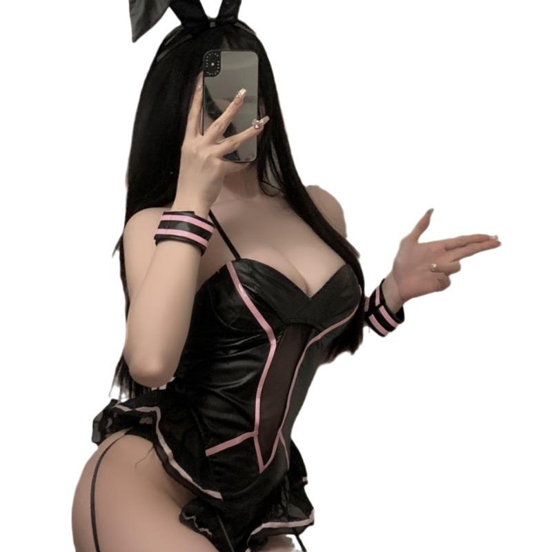 Japanese Actress Sexy Cute Bunny Girl Faux Leather Material Rabbit Uniform Can Wear Out To Comic Show Kawaii Cosplay Costumes