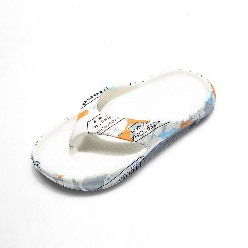 Summer New Men Flip Flops Fashion Printing Thick Soft Bottom Indoor Bathroom Slides Fashion Casual Outdoor Beach Couple Sandals