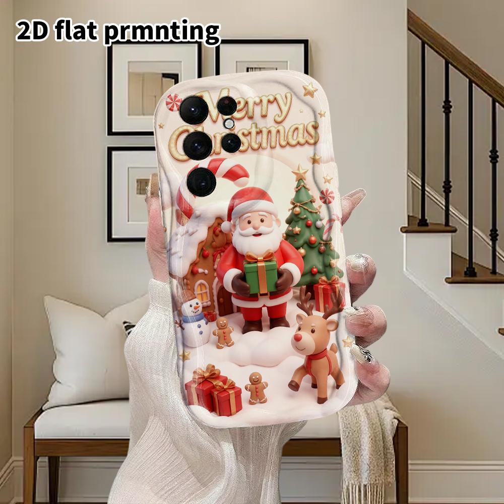Phone Case: 2D Flat Samsung Galaxy A34 A35 M05 M06 S20 S22 S21 FE Plus 5G Protective Case, Couple Style, Christmas-themed, Christmas and Halloween Gif