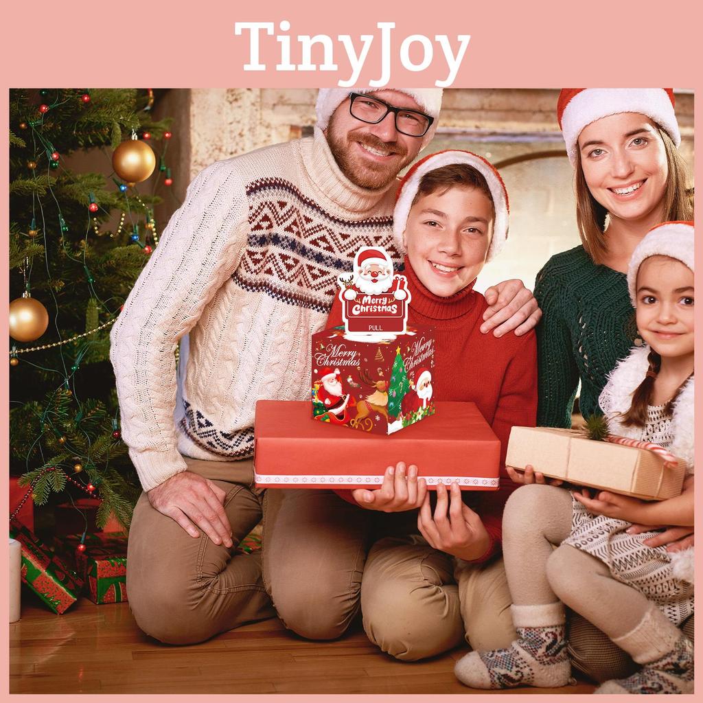 Theme Red Christmas Pattern Gift Surprise Box Holiday Decoration Atmosphere Prop