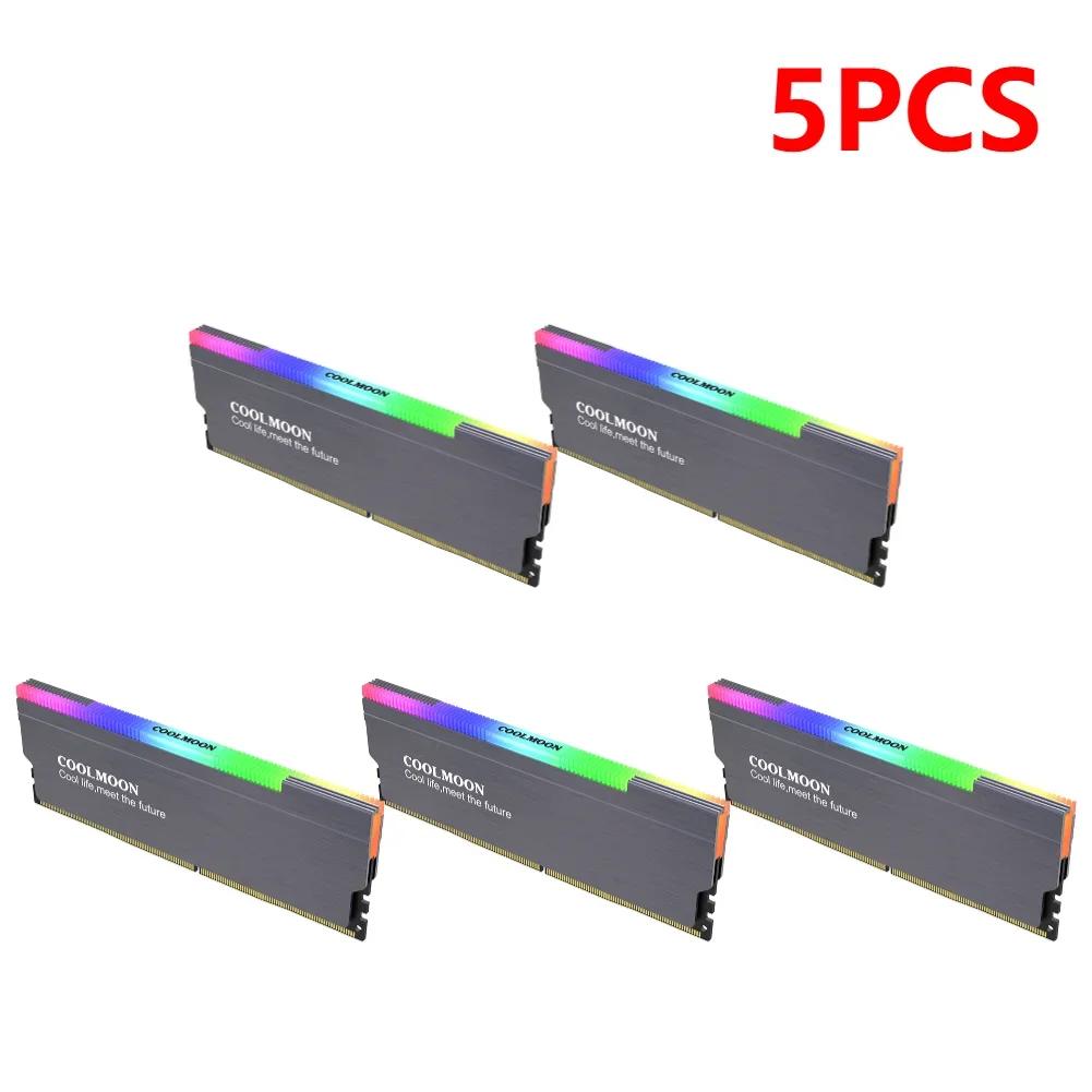 5V-3PIN ARGB DDR Memory RAM Cooler Aura Sync Heat Spreader Cooler with Thermal Silicone Pad for Desktop Computer PC Memory
