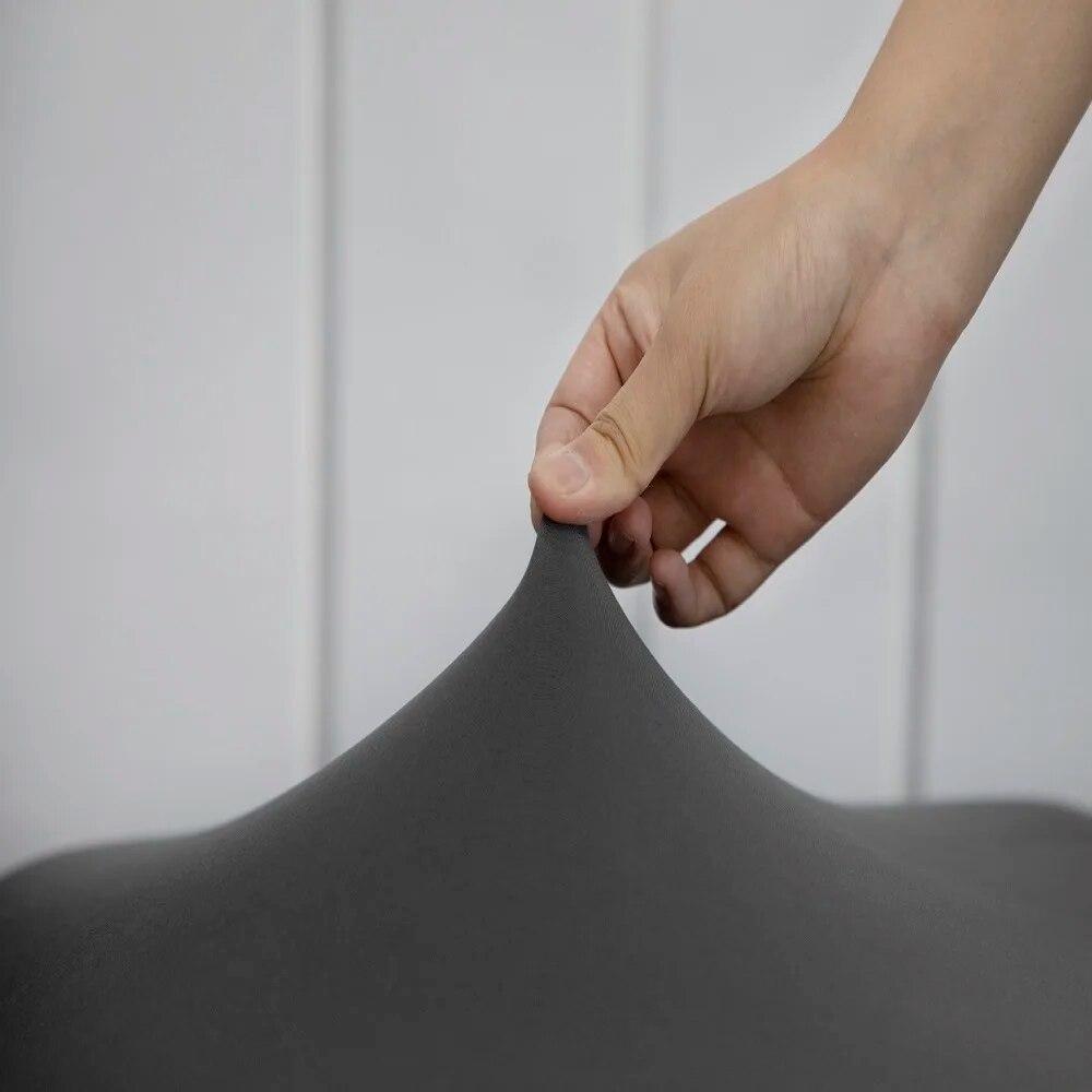 Solid Color Chair Covers Elastic Dining Room Seat Cover Washable Chair Protective Case for Restaurant Wedding Banquet Light Gray