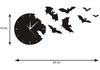 Silent Bat Silhouette Wall Clock - Modern Black Scary Bat Home Decor Clock