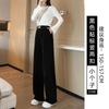 Off-white Chenille Wide-leg Pants Women's New Autumn and Winter Fleece Windproof Pants Winter Casual Corduroy Pants