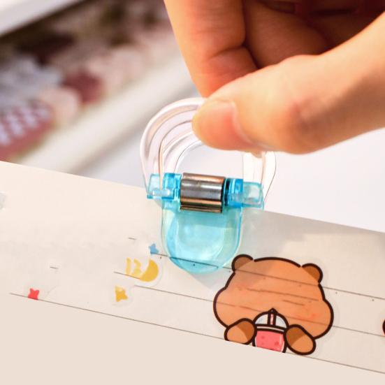 6/12Pcs Mini Transparent Binder Clips Colorful Book Holder Clip Long Tail Handbook Clips for Paper School Office Home