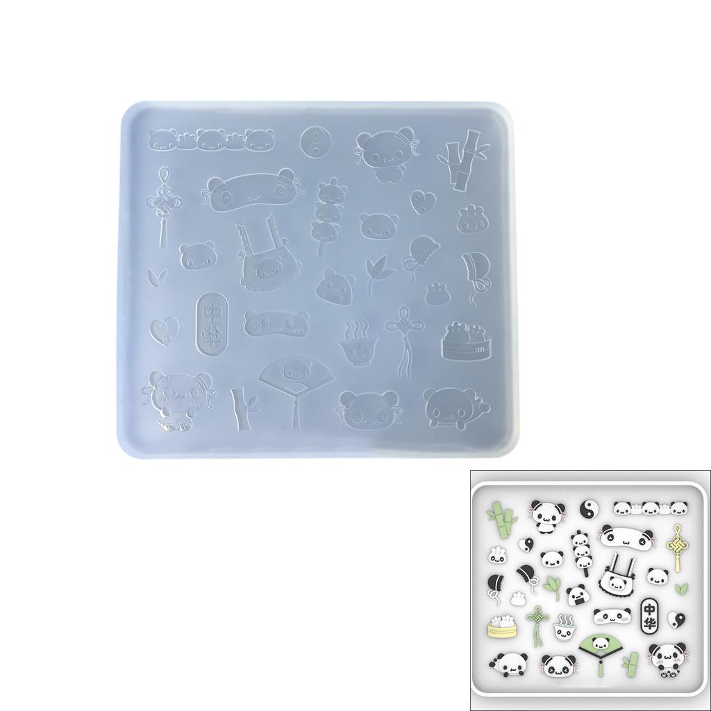 Leicht zu reinigende Silikonform Kleine Panda-förmige Zubehörform Elegante Schmuckzubehör-Herstellungsform für Handwerker