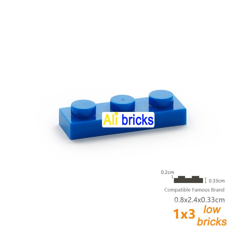 60pcs/lot DIY Blocks Building Bricks Thin 1X3 Educational Assemblage Construction Toys for Children Size Compatible With 3623
