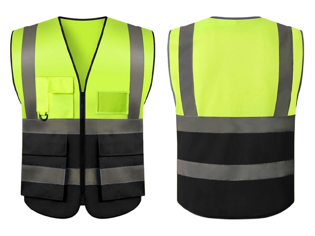 Multi-Pocket Reflective Vest for Sanitation & Construction with Printing