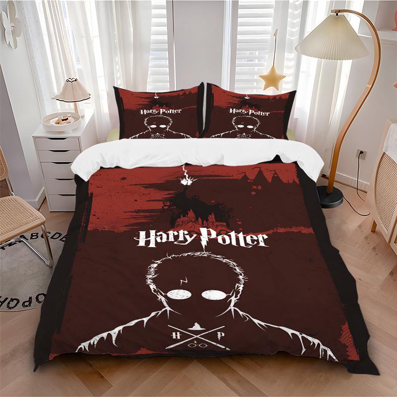 

3pcs bedding set Harry Potter Includes 1 Comforter + 2 Pillowcases, Without Pillow Inserts, Soft Comfortable,a0909200 135x200cm