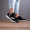 Damen Übergröße Freizeitschuhe Sommer Neu Runde Zehenpartie Schnürschuhe Farbblock Mesh Sneaker Outdoor Rutschfest Damenschuhe