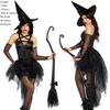 Sorceress Costume Women Halloween Sleeveless V Neck Bubble Witch Cosplay Dress Fashion