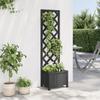 Vidaxl Planter with Trellis, Black, Solid Fir Wood
