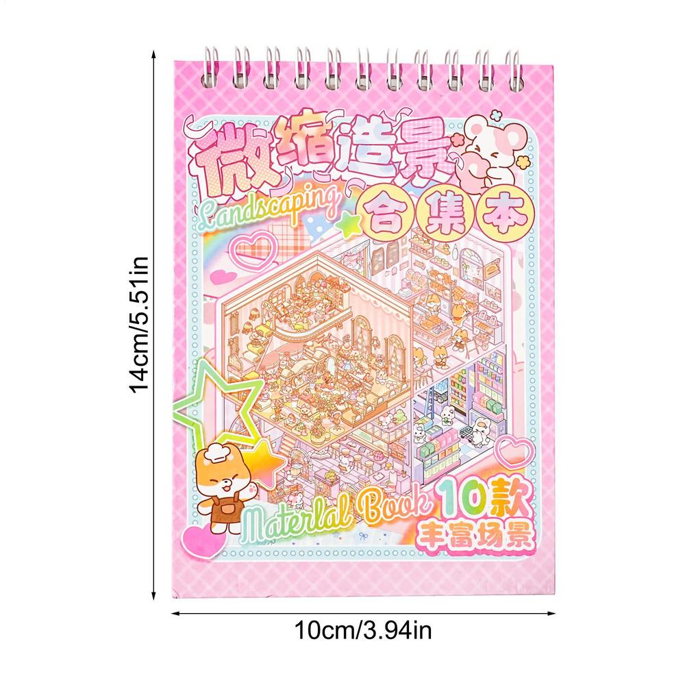 Landscape Sticker Scenes Cartoon Landscape Sticker Book Forest Village DIY 3D Sticker Scene Pocket Birthday Gift For Planner