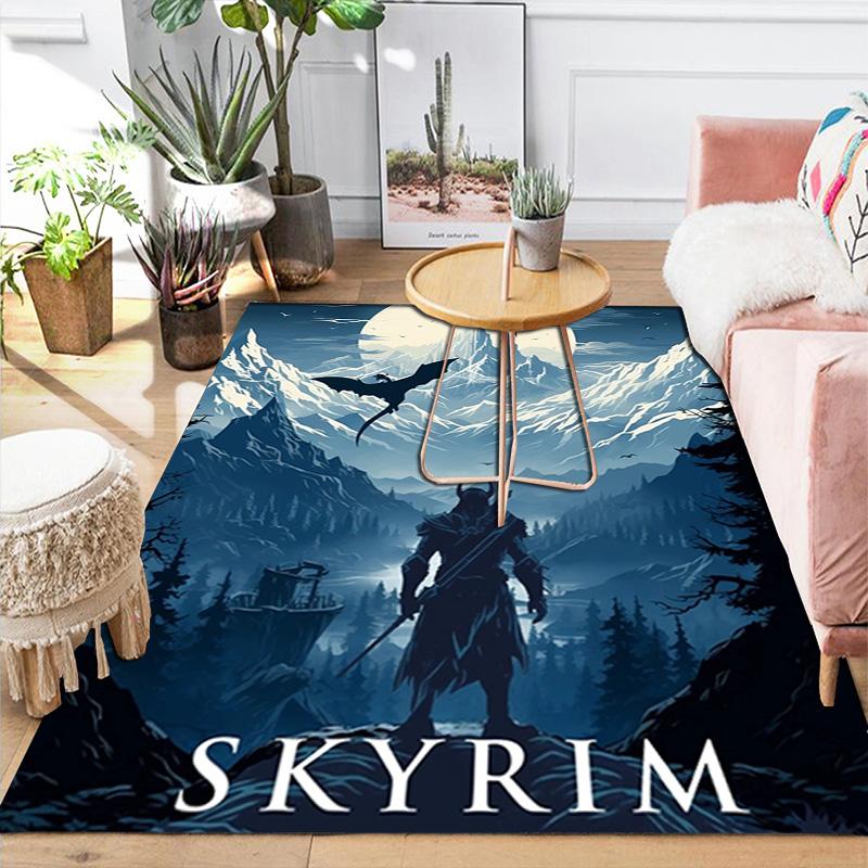 The Elder Scrolls Rug Floor Mat for Living Room or Bedroom Soft and Comfortable Carpet a Gift for Birthday and Holiday.