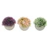 3pcs Mini Potted Artificial Plants Plastic Fake Green Plant Aesthetic Faux Plants Indoor Round