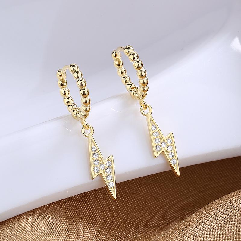 Fashion Popular Personality Unique Simple Lightning Ear Buckle Premium Earrings Earrings Earrings Girls