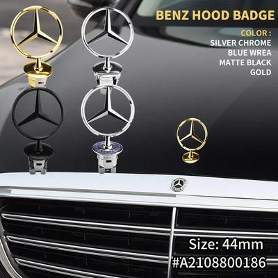 1 pièce Emblème de capot avant en alliage de zinc 3D pour voiture Étiquette de capot Badge pour Mercedes Benz W203 W204 W205 W206 W212 W213 W222 W223 E300 C200
