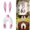 Fabric Easter Rabbit Butt and Ears Door Hanging Wreath Decoration Ornament For Holiday Homes And Party