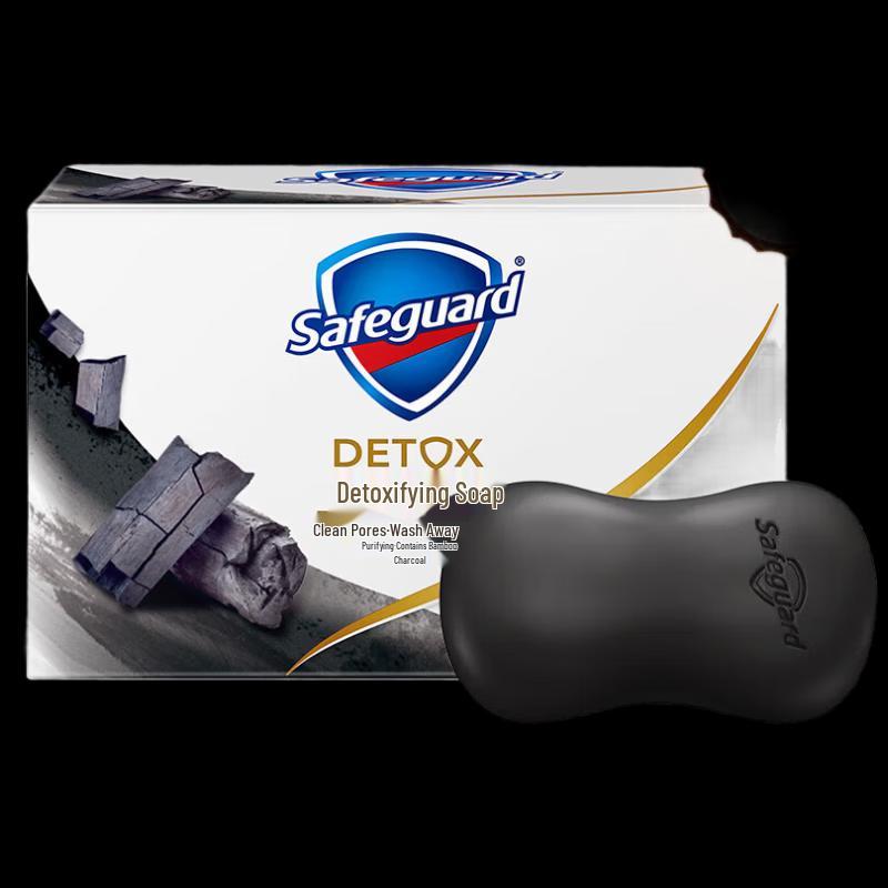 Safeguard Bamboo Charcoal Deep Detox Premium Soap Bar, 108g
