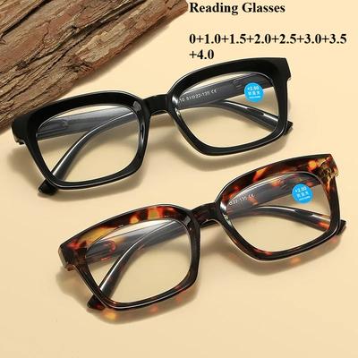 Nuovi Occhiali da Lettura Oversize per Donna Uomo Occhiali Anti Luce Blu Adatti per Lettura Presbiopia Occhiali Diottria 0~+ 4.0