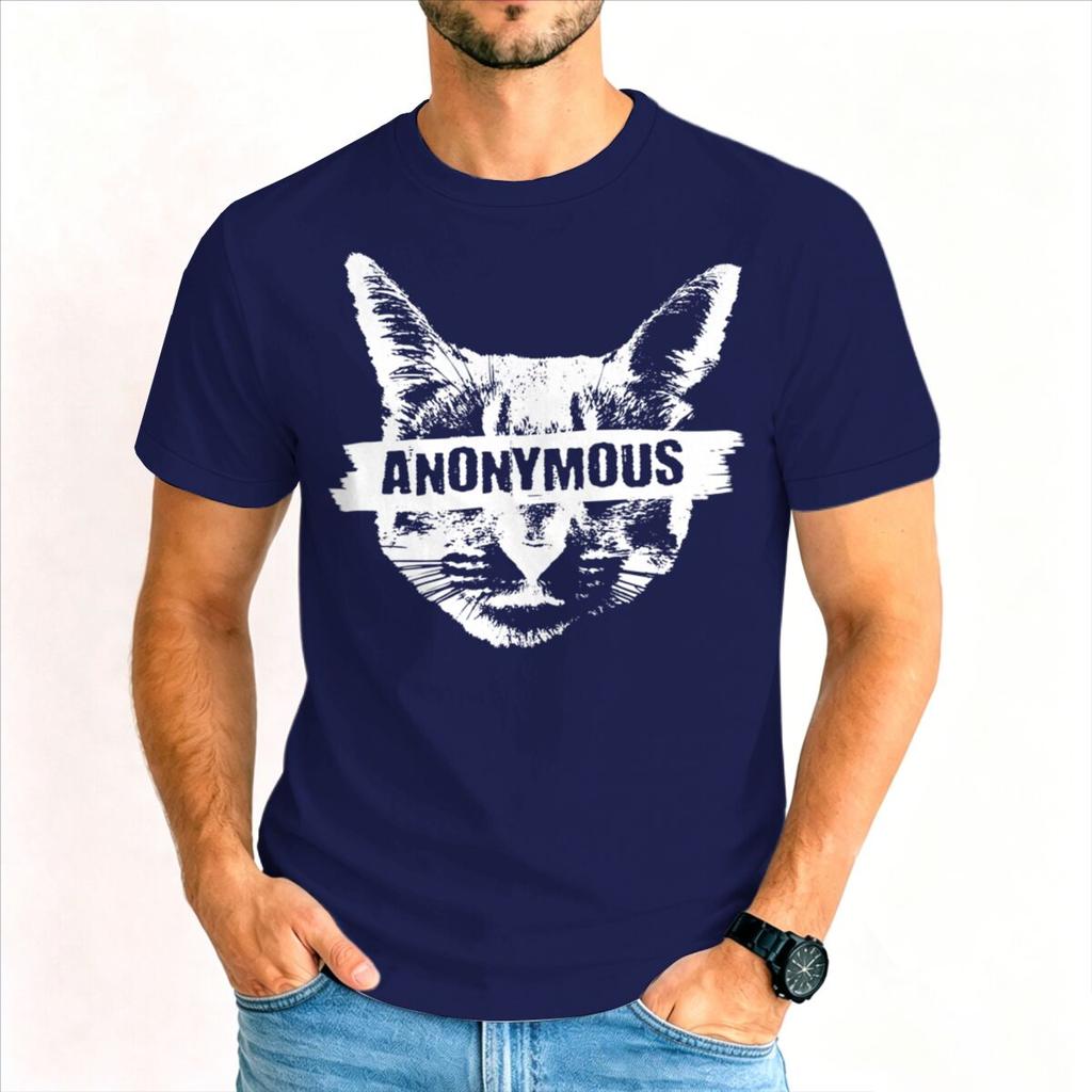 Vintage Anonymous Cat Tshirt Unisex Unisex Mysterious Cats Design Streetwear Short Sleve Grunge Cats Aesthetic Shirt For Cat Lover