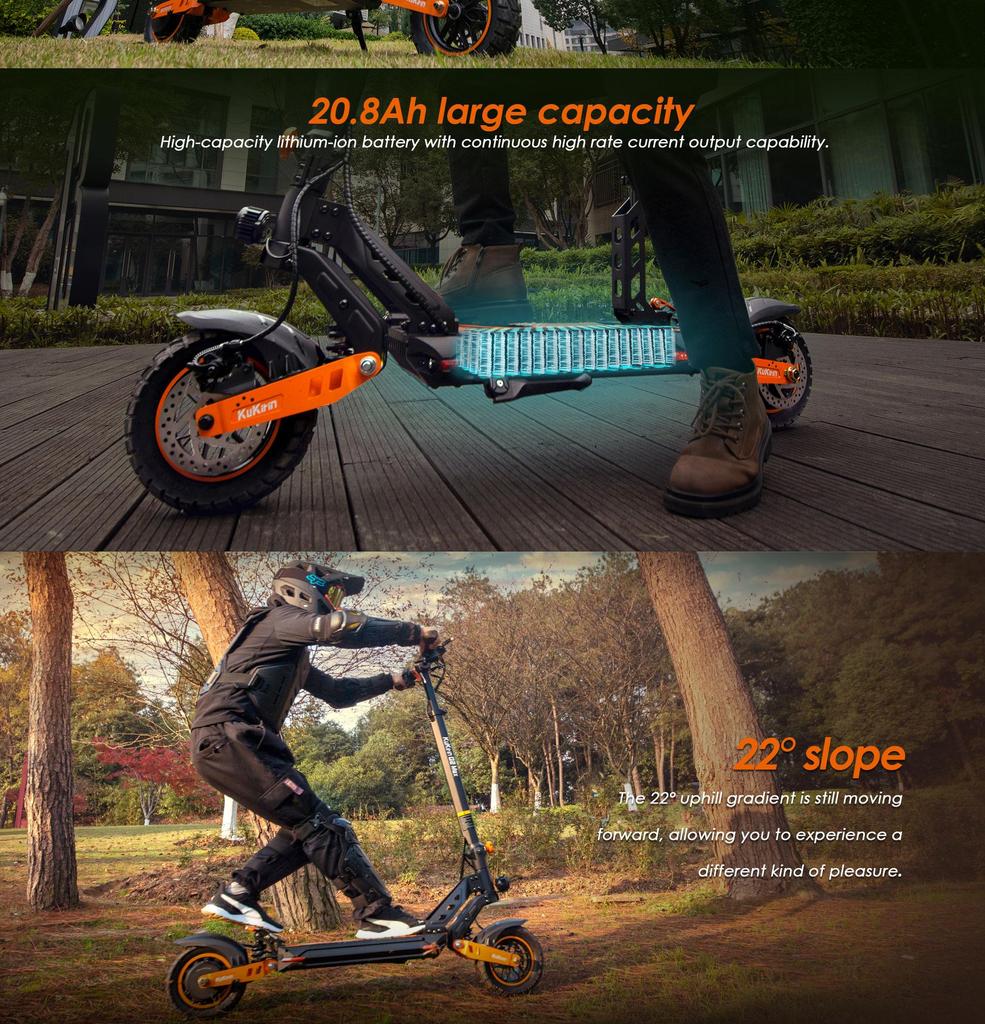 Patinete Eléctrico Plegable Kukirin G2 Max Motor 1200W Patinete Eléctrico Para Adulto Velocidad Máxima 55KM/h 48V 20.8AH Autonomía 70Km Carga 120kg