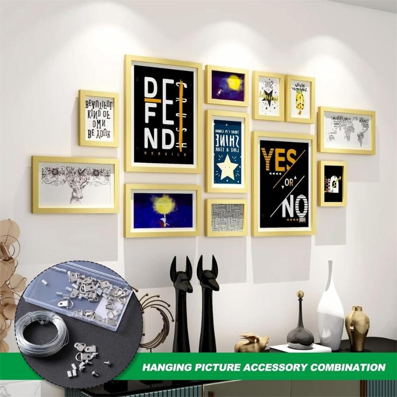 131pcs 30m Picture Wires Set with Hangers Frame Wires Set for Mirrors & Artwork