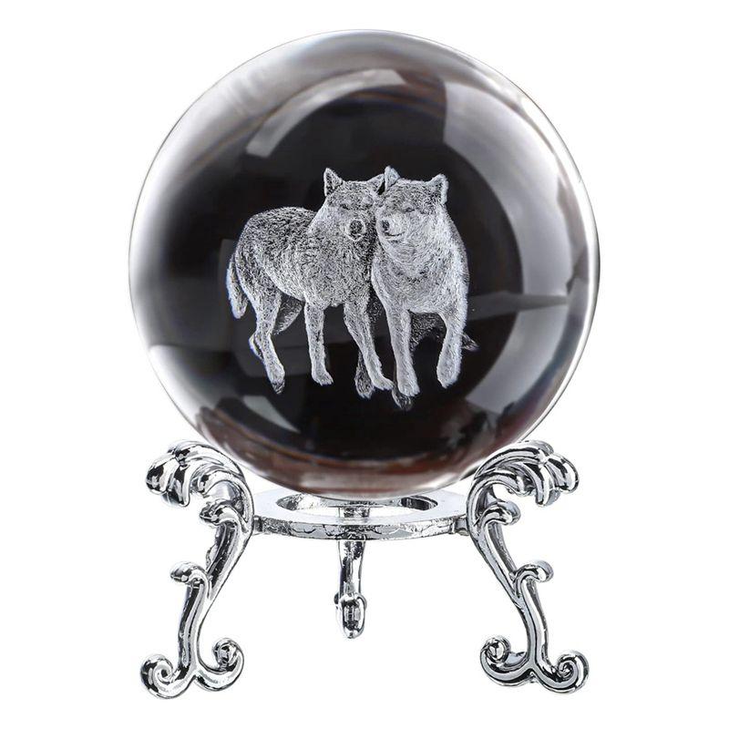 

AEE4-3D Laser Engraved Starry Crystal Decorative Ball Figurine 60Mm Glass Sphere Paperweight With Stand Art Decor Crafts
