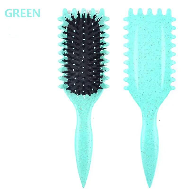 

1PCS Curly Hair Definition Styling Brush Wrinkle Removal Hair Brush Entangled Wet Curly Hair Comb Styling Curly Hair Tool зелёный