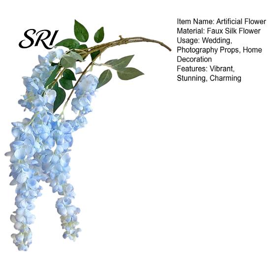 Decorative Flowers Artificial Wisteria Flower Fake Hanging Vine with Long Stem Wedding Faux Bouquet for Tall Vase Home Party Decor Floral Arrangement