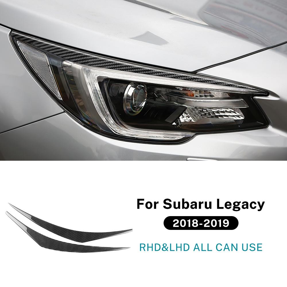 Накладка-полоска накладка на фару автомобиля для Subaru Legacy Outback 2018 LHD RHD Наклейка из настоящего мягкого углеродного волокна Black Carbon