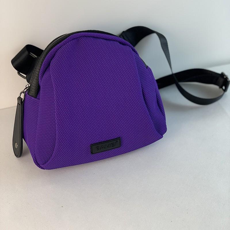 

Korean Style 2025 New Chest Bag Fashionable Broadband Cross-body Women s Street Sweet Cool Niche Design All-match Shell фиолетовый