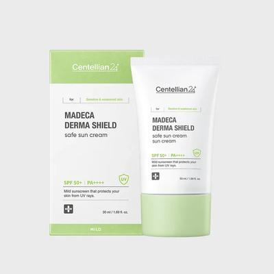 Madeca Derma Shield Safe Sun Cream 50ml (SPF50+) 1ea 24H UV Protection Low-irritation Mineral Sunscreen Mild