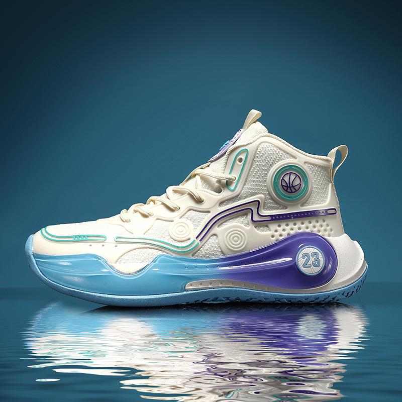 Luminous Basketball Shoes Phantom Actual Combat Men's Shoes Breathable Teenagers Zhongbang Sports Shoes Running Trend Dad Shoes Children