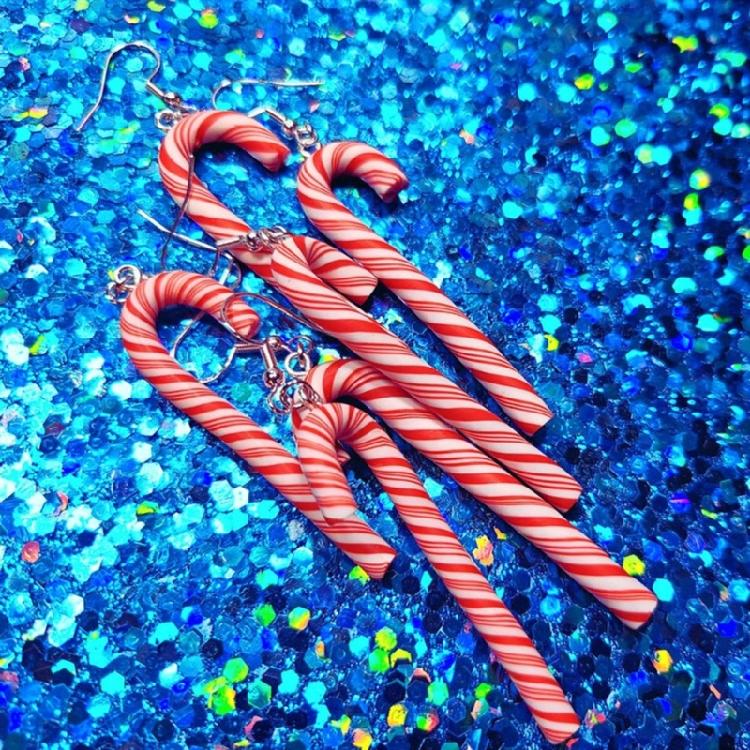 Christmas Crutch Earrings Stylish Ear Accessories Cute Ear Jewelry for Christmas