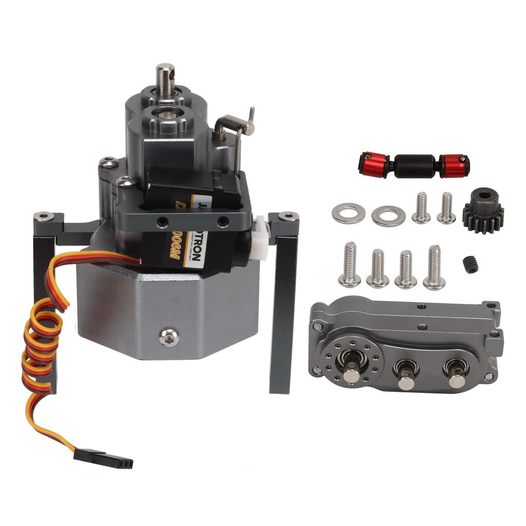 RC Gear Box Transfer Case Aluminum Alloy Anodize Accurate RC Gear Box Kit with Shaft for SCX10 1 10 313mm Wheelbase