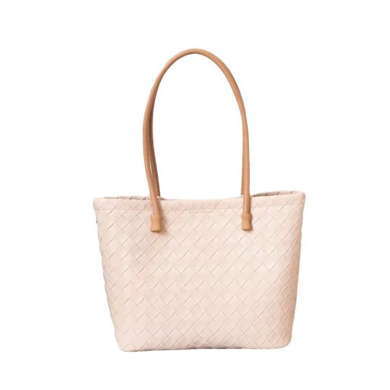 Geantă de umăr din piele naturală țesută, de mare capacitate, geantă tote simplă la modă, geantă de sub braț, geantă casual pentru femei